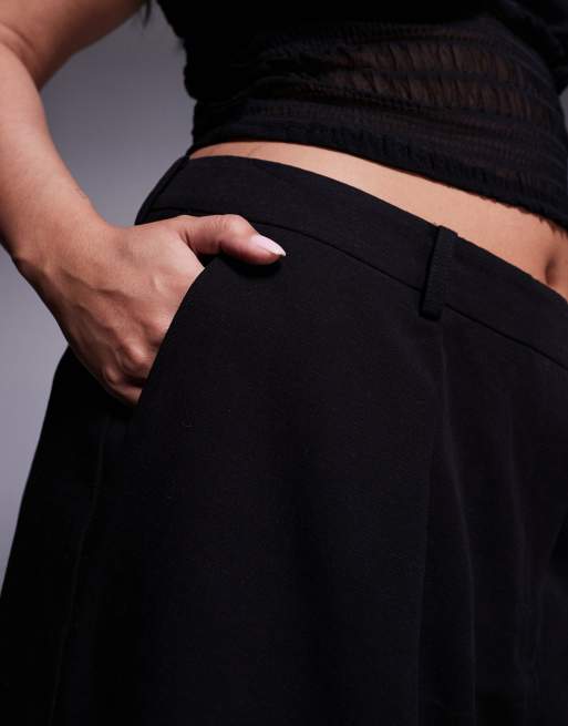 ASOS DESIGN Curve - Bermuda long et ajusté en aspect lin - Noir, 3 de 5
