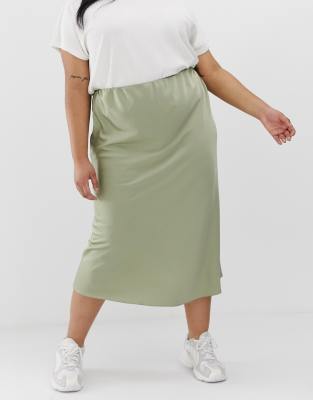 asos silk midi skirt