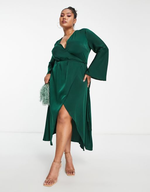 Asos satin cheap wrap dress