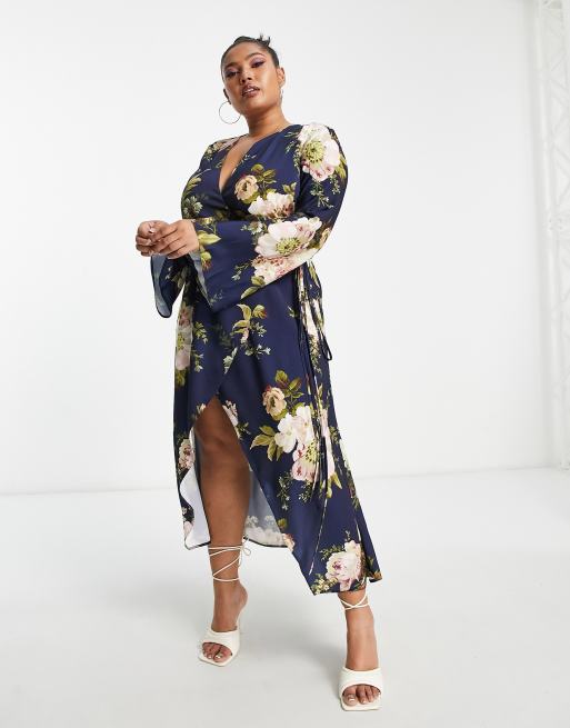 Asos curve outlet navy dress