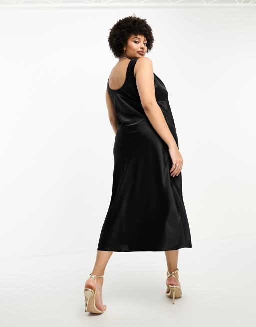 asos design bias cut midi satin dress ASOS DESIGN satin bias cut out midi dress in soft blue