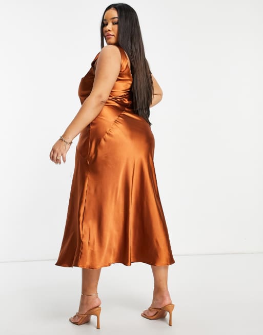 Copper store slip dress