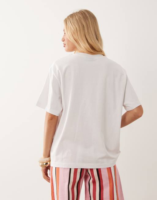 ASOS DESIGN Curve – Biały T-shirt oversize z grafiką z samochodem w stylu vintage, 3 z 4