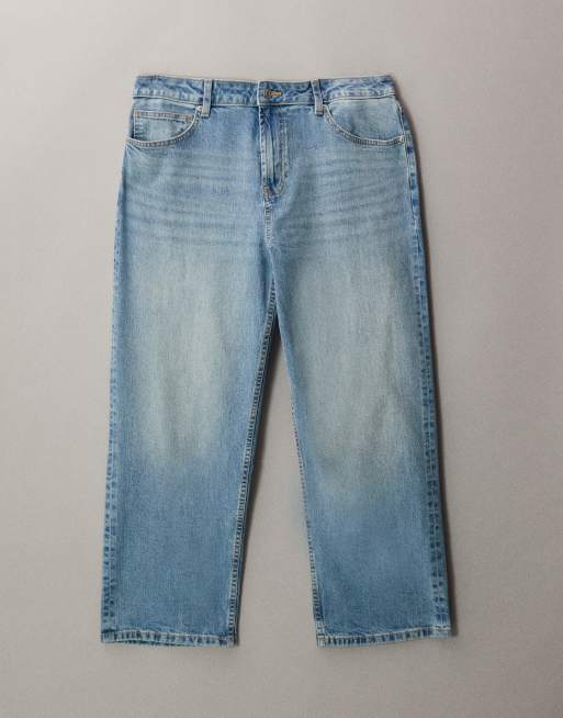 ASOS DESIGN Curve - Blå afslappede mom-jeans med høj talje, 5 af 7