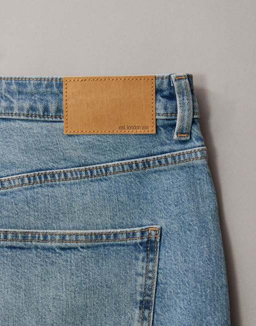 ASOS DESIGN Curve - Blå afslappede mom-jeans med høj talje, 6 af 7