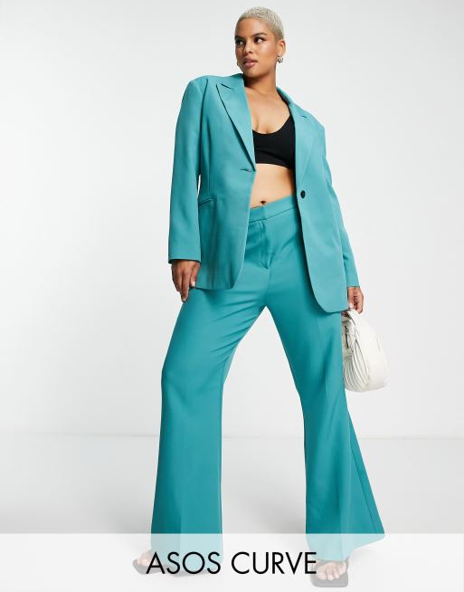 ASOS DESIGN Curve - Blågrøn habitblazer