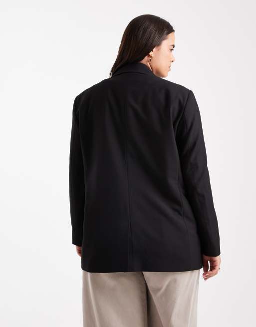 ASOS DESIGN Curve - Blazer ajusté décontracté - Noir, 3 de 4