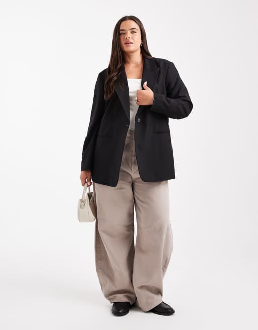 ASOS DESIGN Curve - Blazer ajusté décontracté - Noir, 4 de 4