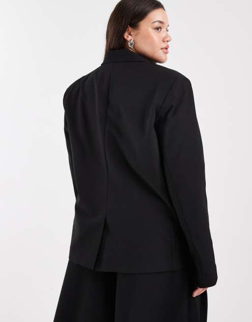 ASOS DESIGN Curve - Blazer ajusté décontracté sans doublure - Noir , 4 de 4
