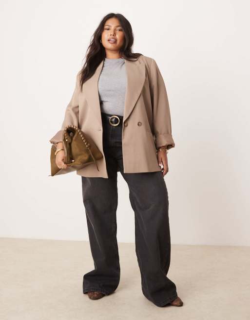 ASOS DESIGN Curve - Blazer color mocha multiposizione