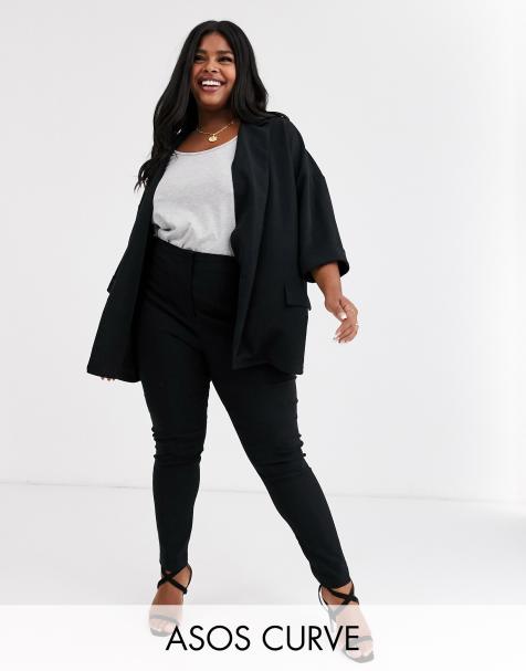 ASOS DESIGN Curve - Blazer comodo in jersey testurizzato