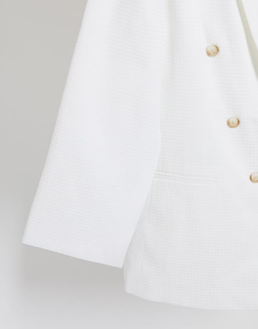 ASOS DESIGN Curve - Blazer da abito testurizzato con apertura sulle maniche, 3 di 4