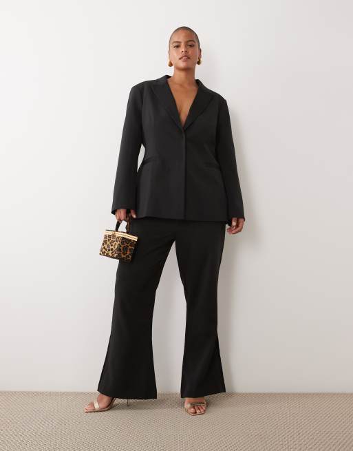 ASOS DESIGN Curve blazer de smoking ajusté à hanches structurées noir, 2 de 4