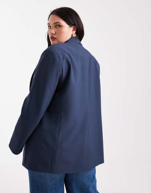 ASOS DESIGN Curve - Blazer décontracté - Bleu marine, 4 de 4