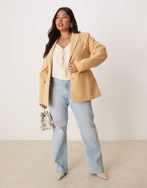 ASOS DESIGN Curve - Blazer moulé aux hanches - Caramel, 2 de 4