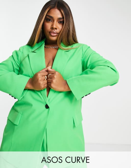 ASOS DESIGN Curve - Coordinato verde pop, 2 di 3