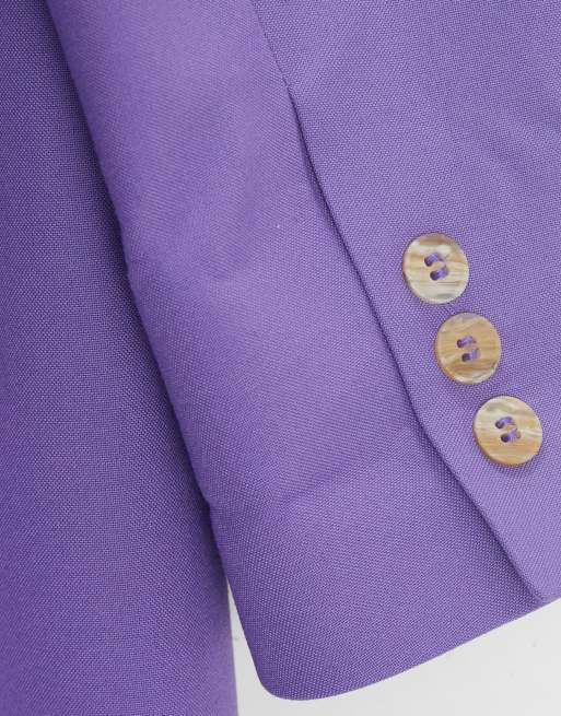 ASOS DESIGN Curve - Blazer sartoriale comodo taglio maschile viola, 8 di 8