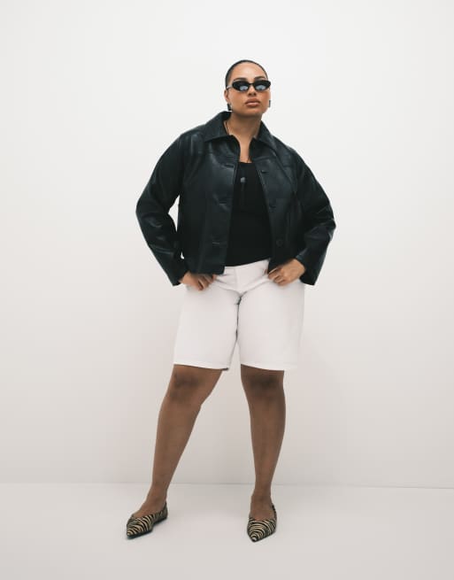 ASOS DESIGN Curve - Blouson Harrington en similicuir - Noir, 2 de 4