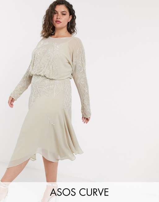 Long sleeve blouson dress sale