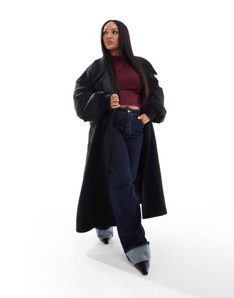 ASOS DESIGN Curve - Bomber habillé effet coupé-cousu - Noir - view 1