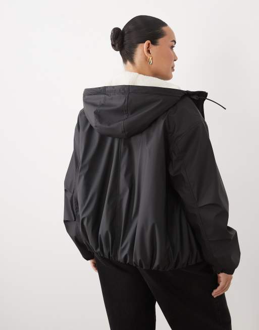 ASOS DESIGN Curve bomber imperméable effet caoutchouté noir, 3 de 4