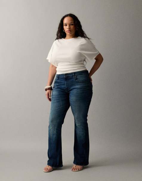 ASOS DESIGN Curve bootcut flare jeans in dark mid wash