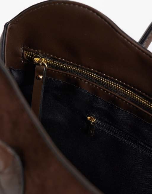 ASOS DESIGN Curve borsa tote top in cioccolato, 4 di 4