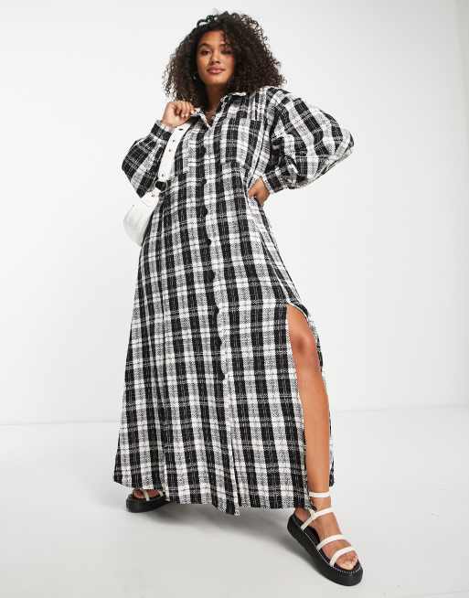 Checked maxi dress cheap