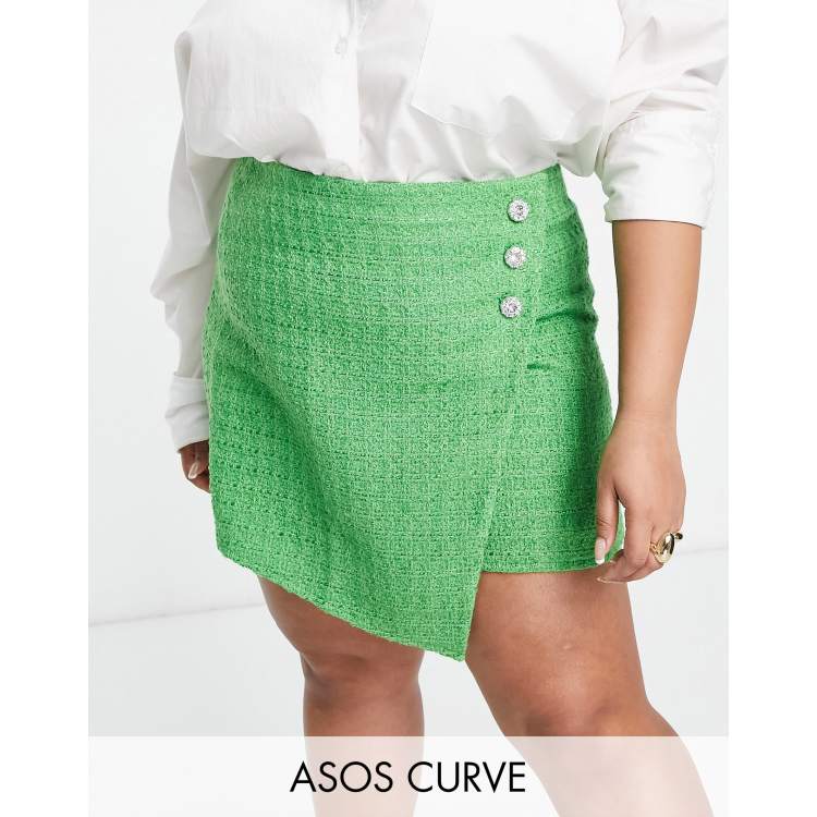 ASOS DESIGN Curve Mini Skirt With Diamante Fringe Hem, 53% OFF