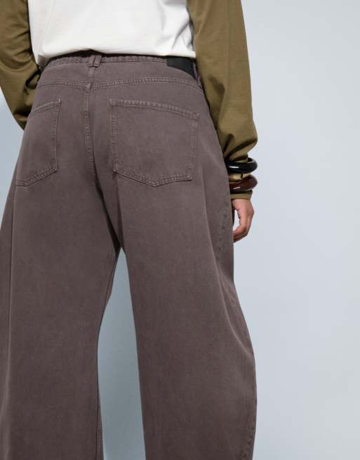 ASOS DESIGN Curve Bow Barrel Jeans in espresso, 5 of 7
