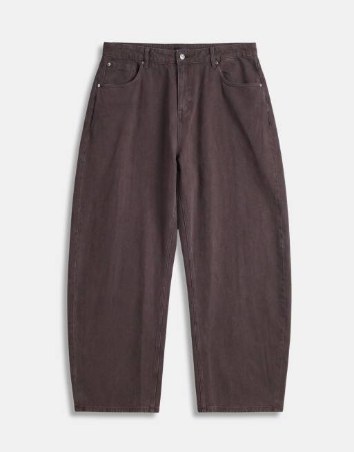 ASOS DESIGN Curve Bow Barrel Jeans in espresso, 6 of 7