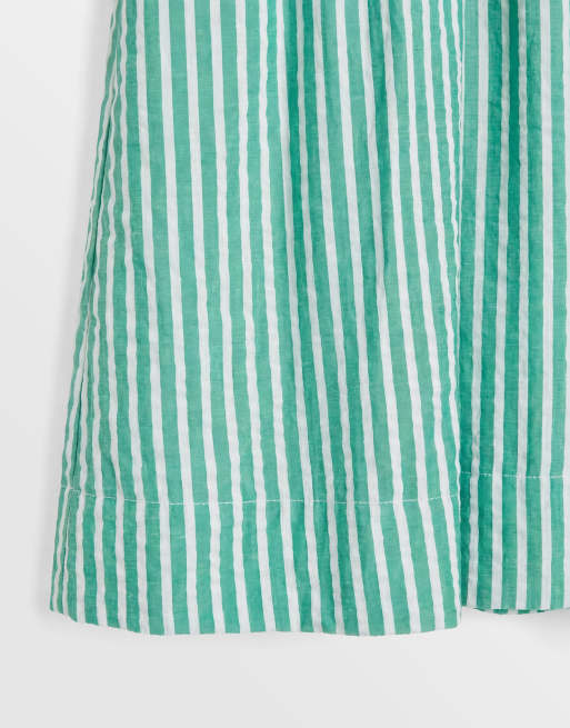 ASOS DESIGN Curve – Bowling-Hemdkleid in Grün mit Streifen, 8 von 8