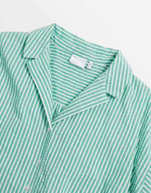ASOS DESIGN Curve - Bowling overhemdjurk met strepen in groen, 7 van 7