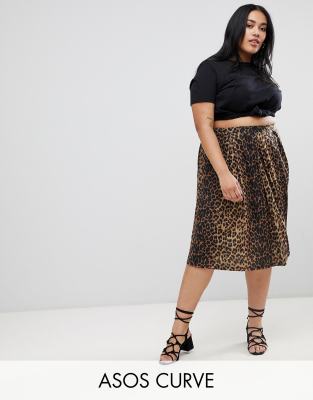 asos leopard print midi skirt