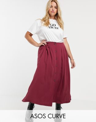 asos design midi skirt with box pleats