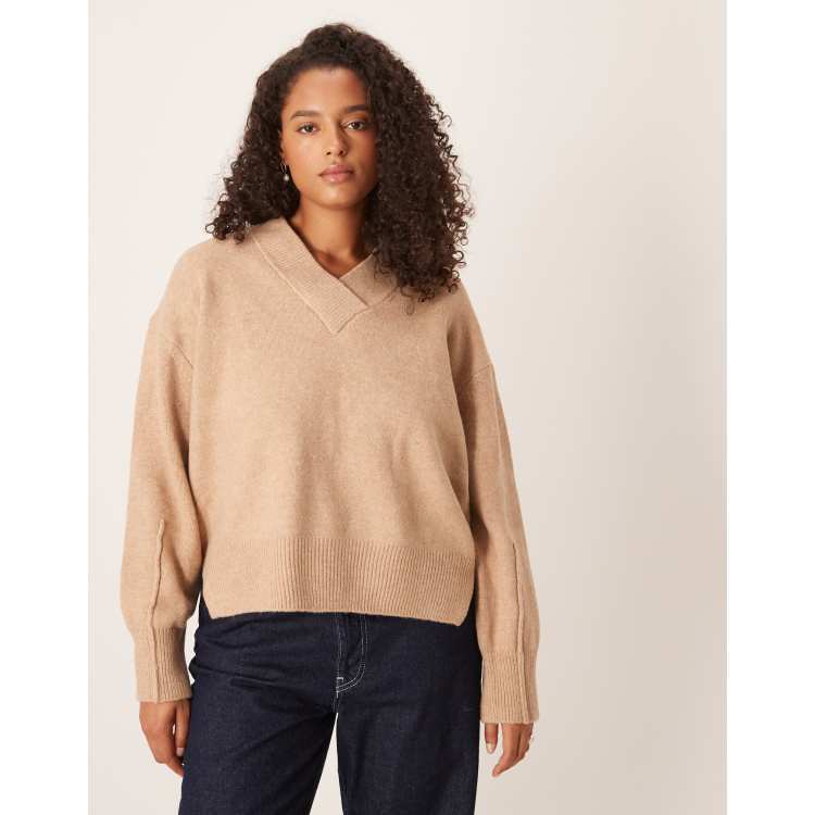 トップス mediam Curve Sleeve Sweat Pullover MOSHU Crewneck Sweatshirts for Women Side Split Long Sleeve