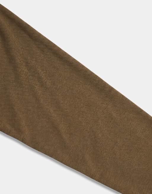 ASOS DESIGN Curve boxy raglan with contrast sleeves in cream & khaki, 7 of 8