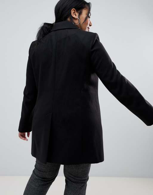 Asos design boyfriend coat with hot sale zip pocket