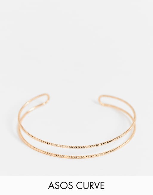 ASOS DESIGN Curve - Bracciale a fascia color oro lucido