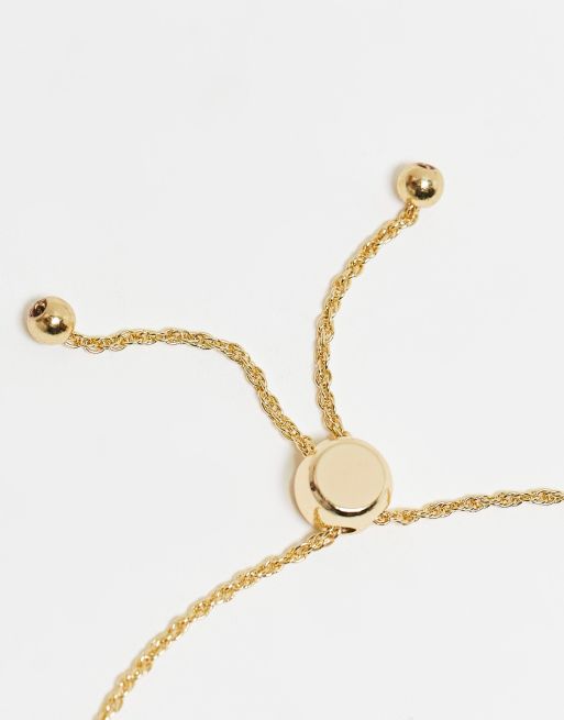 ASOS DESIGN Curve - Bracelet à traverse orné d'une perle - Doré, 3 de 4