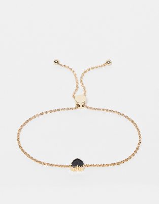 ASOS DESIGN Curve bracelet with enamel heart charm in gold tone