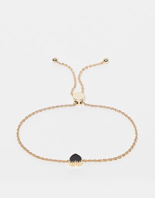 ASOS DESIGN Curve bracelet with enamel heart charm in gold tone