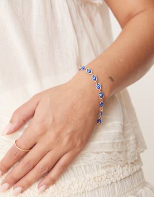 Asos Curve Asos Design Curve Bracelet With Eye Charms