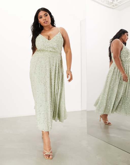 ASOS Edition Curve Twist Front Cami Midi Dress