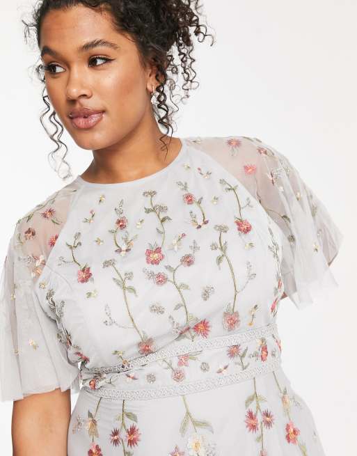 Asos floral 2024 embroidered maxi dress