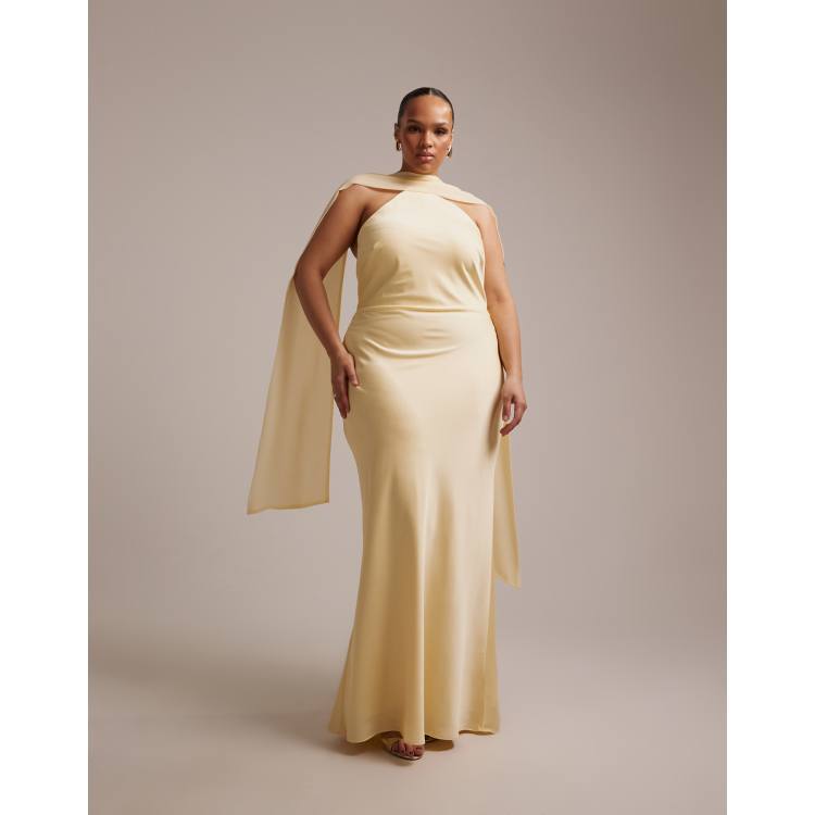 gold maxi bridesmaid dress 15 Gold Bridesmaid Dresses From Real Weddings