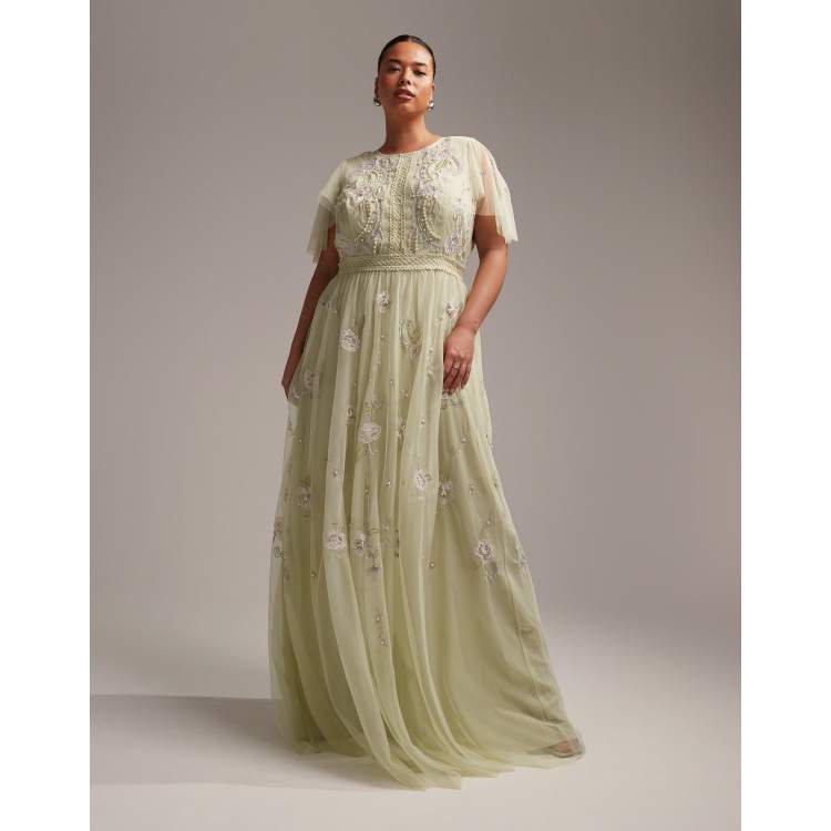 asos flutter sleeve wedding dress