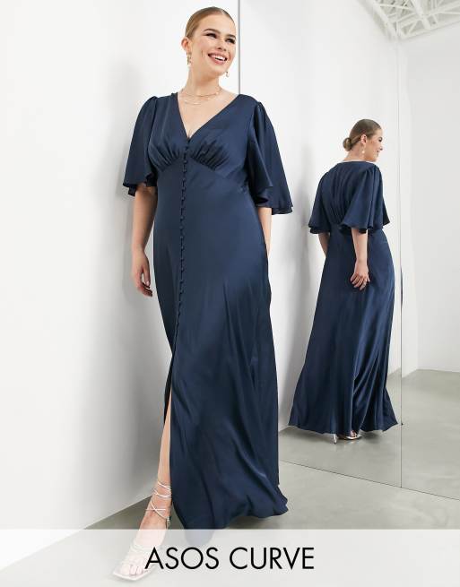 Asos curve 2024 blue dress