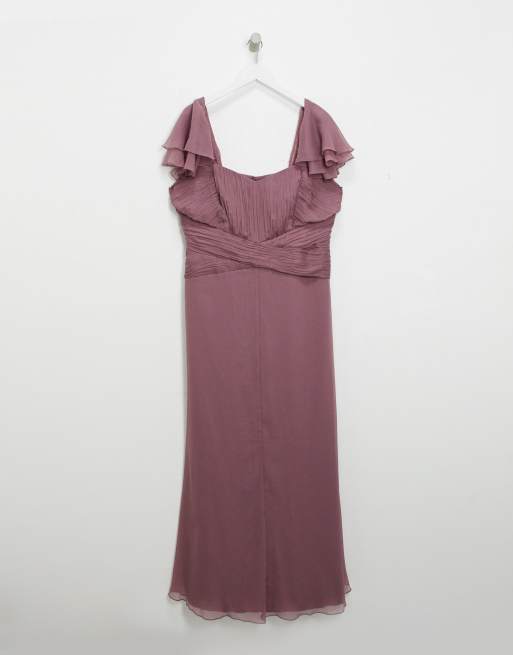 ASOS DESIGN Curve Bridesmaid short sleeve ruched maxi dress | ASOS