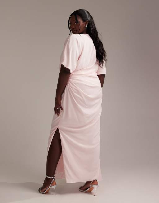 crepe t shirt dress Washed Satin Crepe T-Shirt Dress Green / Medium